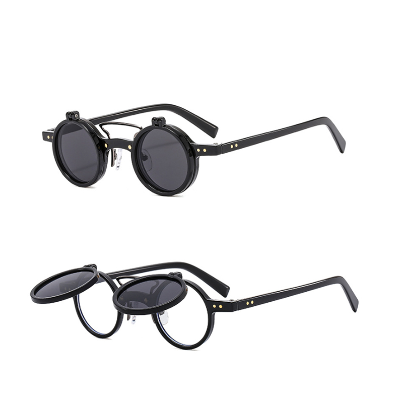 Gafas de sol redondas estilo punk para hombre y mujer