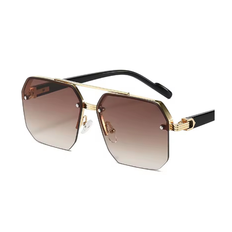 Gafas de sol metálicas sin montura Gradient Square para hombre