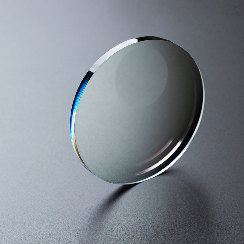 1.56 Foto Gris،Tapa redonda UV420 cortada en azul marrón،Tapa plana Bifocal invisible UC,HC,HMC,SHMC